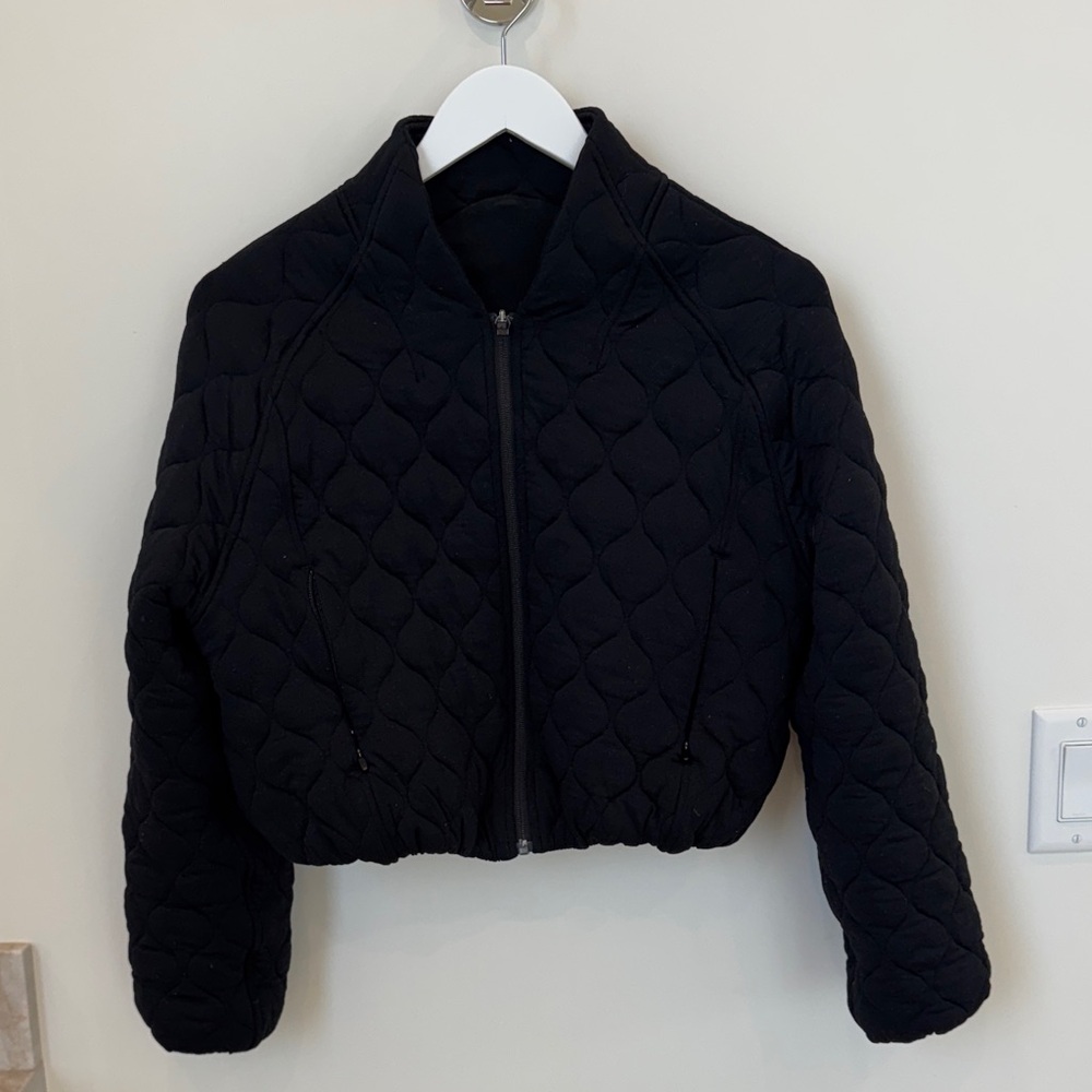 lululemon athletica Black Quilted Bomber Jacket